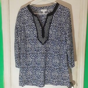 Charter Club blue & white shirt